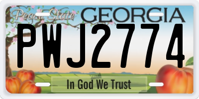 GA license plate PWJ2774