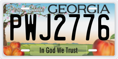 GA license plate PWJ2776