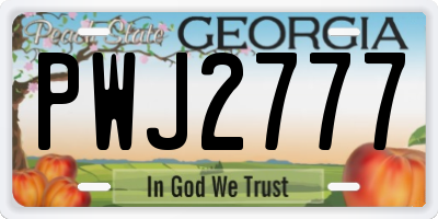 GA license plate PWJ2777
