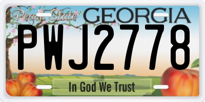 GA license plate PWJ2778