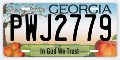 GA license plate PWJ2779