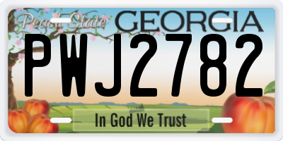 GA license plate PWJ2782