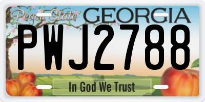 GA license plate PWJ2788
