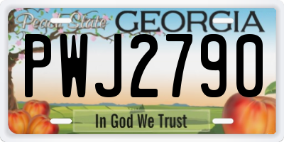 GA license plate PWJ2790