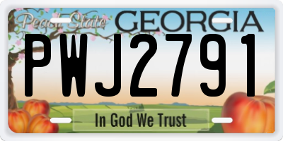 GA license plate PWJ2791