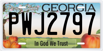 GA license plate PWJ2797