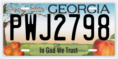 GA license plate PWJ2798