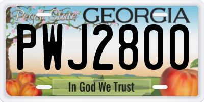 GA license plate PWJ2800