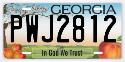 GA license plate PWJ2812