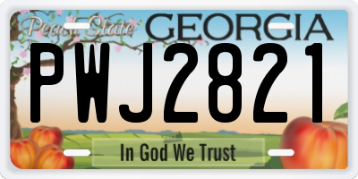 GA license plate PWJ2821