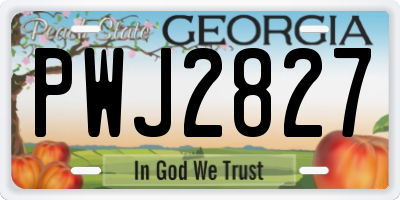 GA license plate PWJ2827