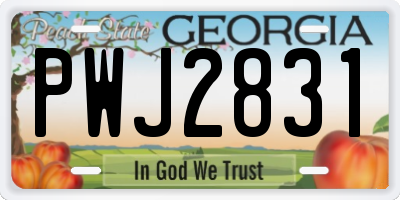 GA license plate PWJ2831