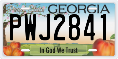 GA license plate PWJ2841