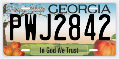 GA license plate PWJ2842