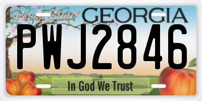 GA license plate PWJ2846