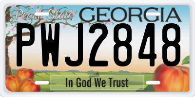 GA license plate PWJ2848