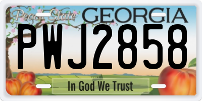GA license plate PWJ2858
