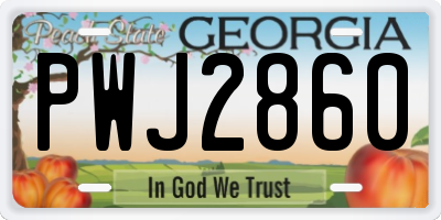 GA license plate PWJ2860