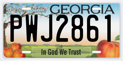 GA license plate PWJ2861