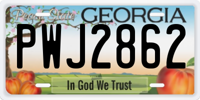 GA license plate PWJ2862