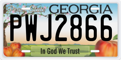 GA license plate PWJ2866
