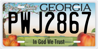 GA license plate PWJ2867