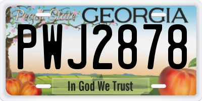 GA license plate PWJ2878