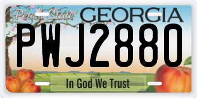 GA license plate PWJ2880