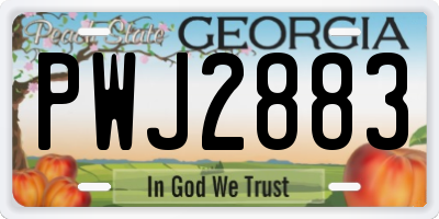 GA license plate PWJ2883