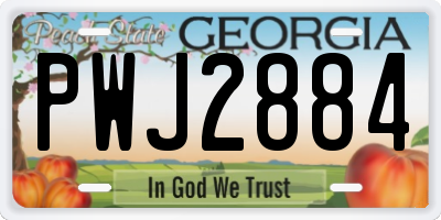 GA license plate PWJ2884