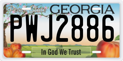 GA license plate PWJ2886