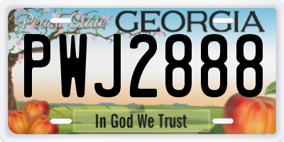 GA license plate PWJ2888