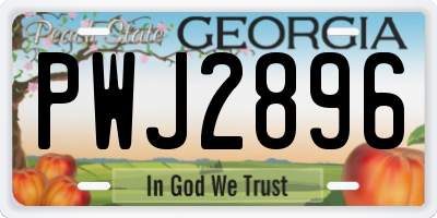 GA license plate PWJ2896