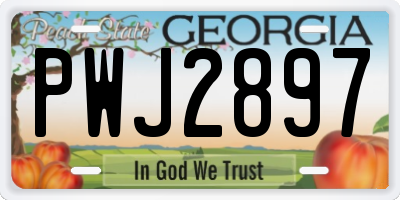 GA license plate PWJ2897