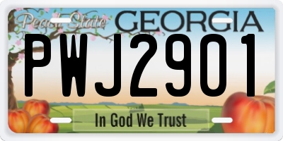 GA license plate PWJ2901
