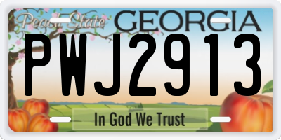 GA license plate PWJ2913