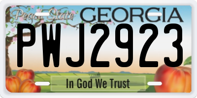 GA license plate PWJ2923