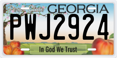 GA license plate PWJ2924