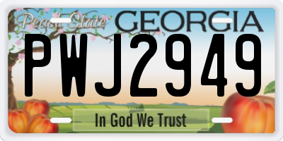 GA license plate PWJ2949
