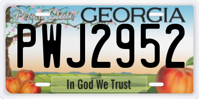 GA license plate PWJ2952
