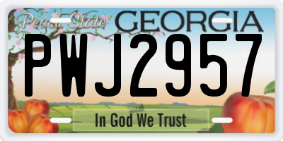 GA license plate PWJ2957