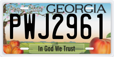 GA license plate PWJ2961