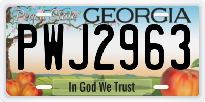 GA license plate PWJ2963