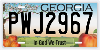 GA license plate PWJ2967
