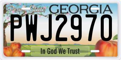 GA license plate PWJ2970