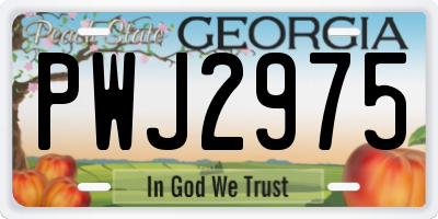 GA license plate PWJ2975
