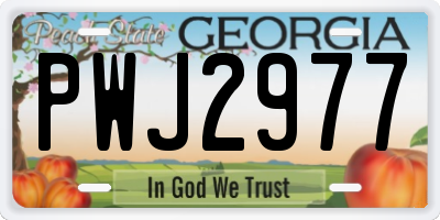 GA license plate PWJ2977
