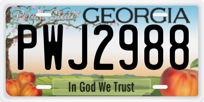 GA license plate PWJ2988