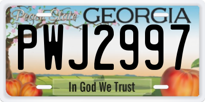 GA license plate PWJ2997