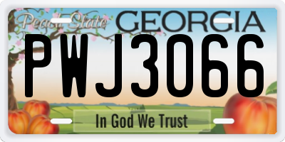 GA license plate PWJ3066